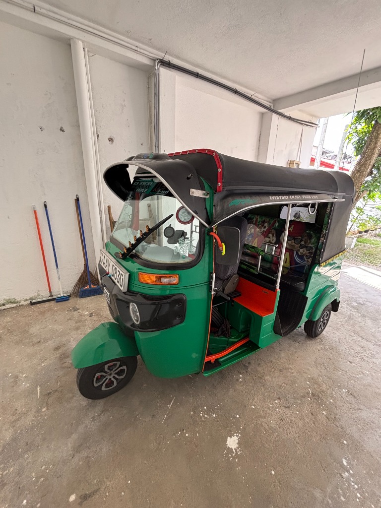 Interior angle details of Maama's decorated Sri Lankan tuk tuk